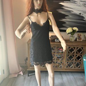 Revolve By the Way Mika Lace Mini Dress Black XS